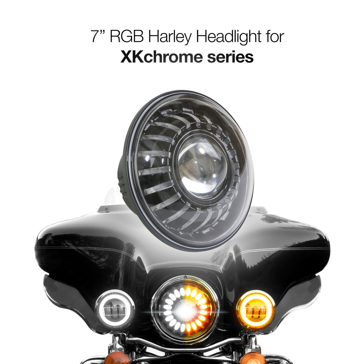 7" RGB LED Headlight - No Controller