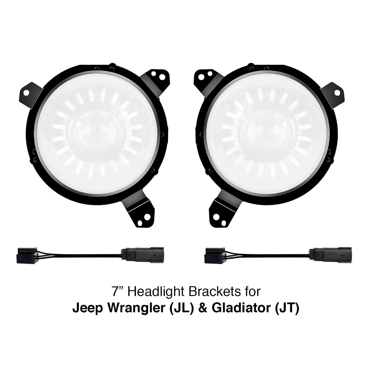 Universal 7" Headlight Mounting Brackets for Jeep Wrangler JL and Gladiator JT Models