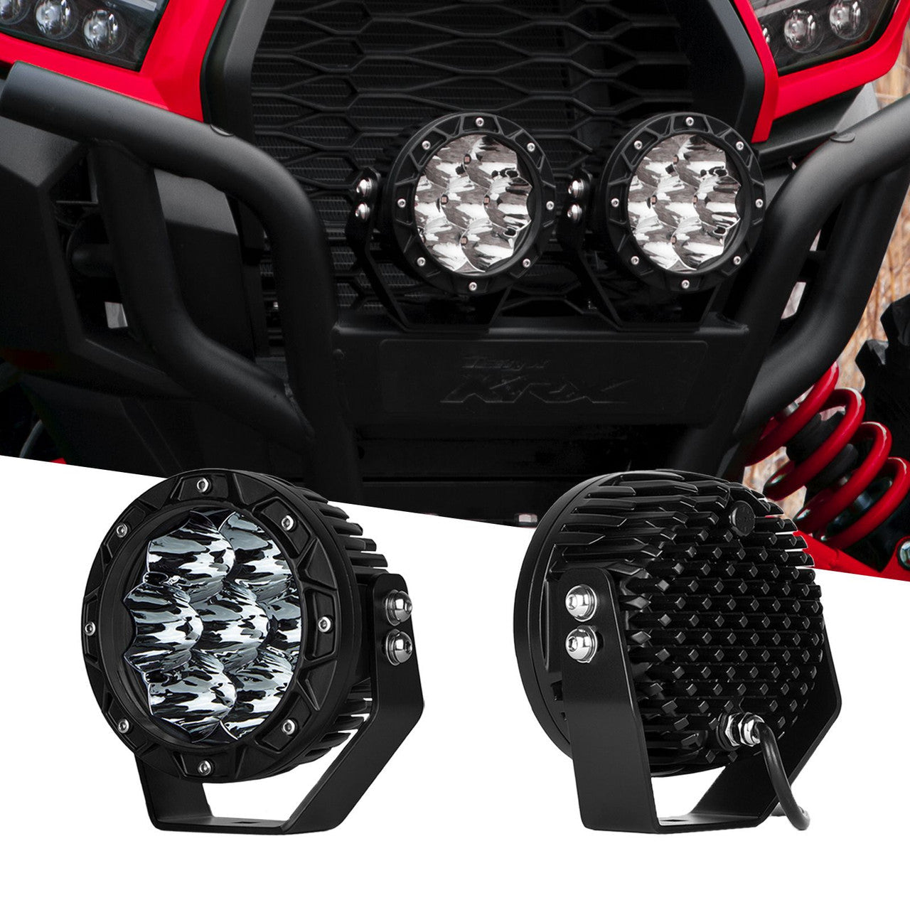 1pc 5in Spot Beam Cube Offroad Round Work Light Kit