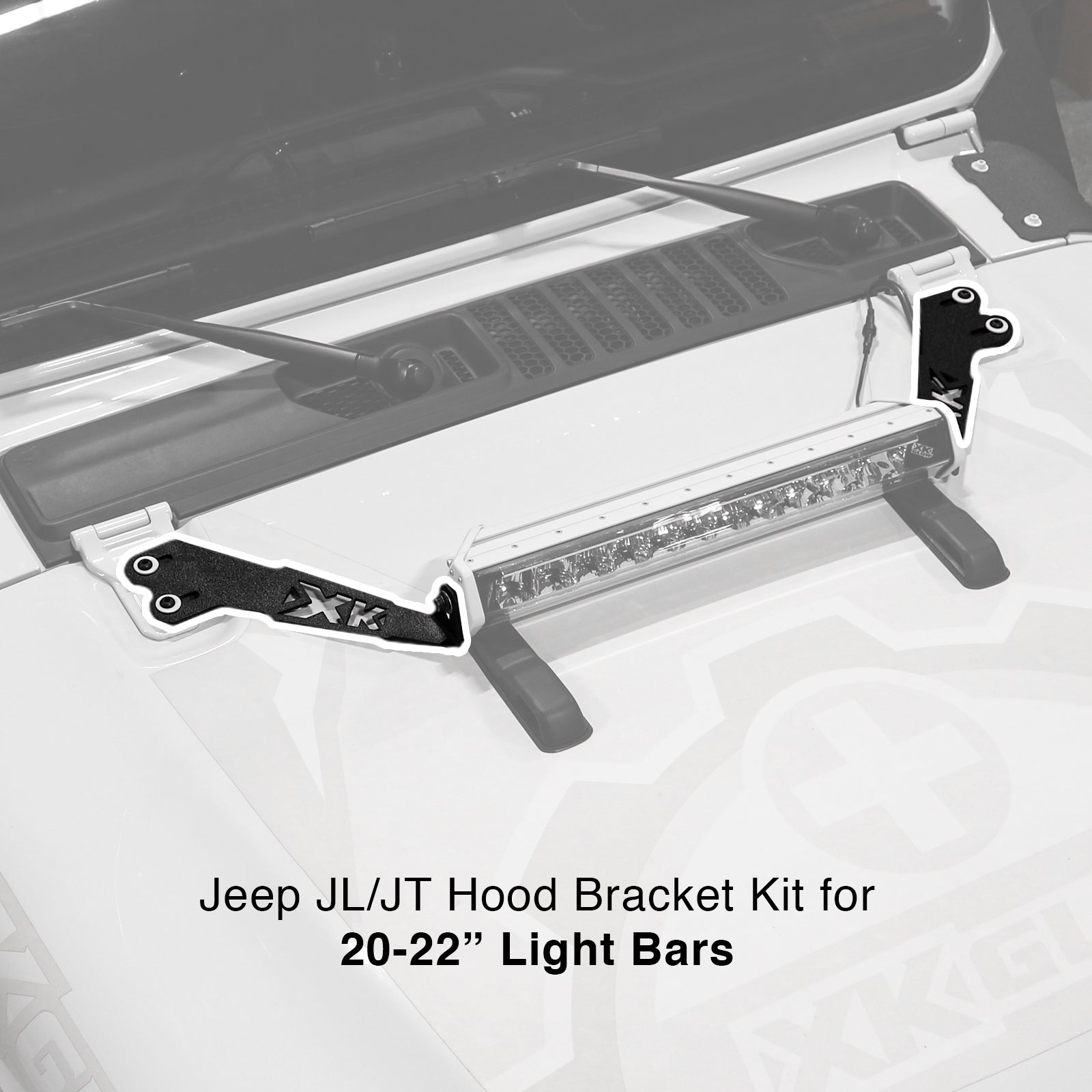 Hood 20-22" Bar Bracket for Jeep JK JL JT