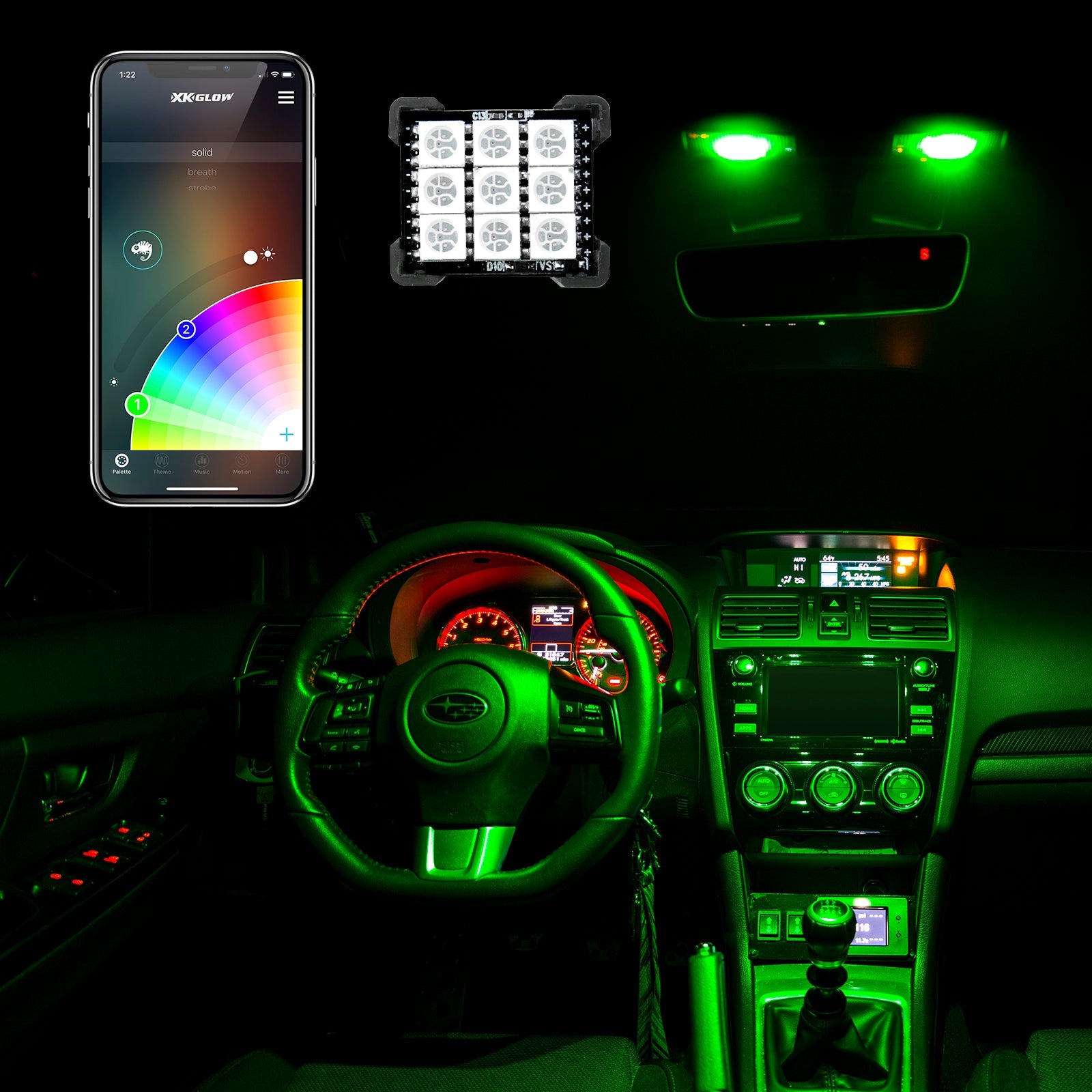 Dome Bulb / RGB Festoon LED Panel XKchrome Bluetooth App Controlled