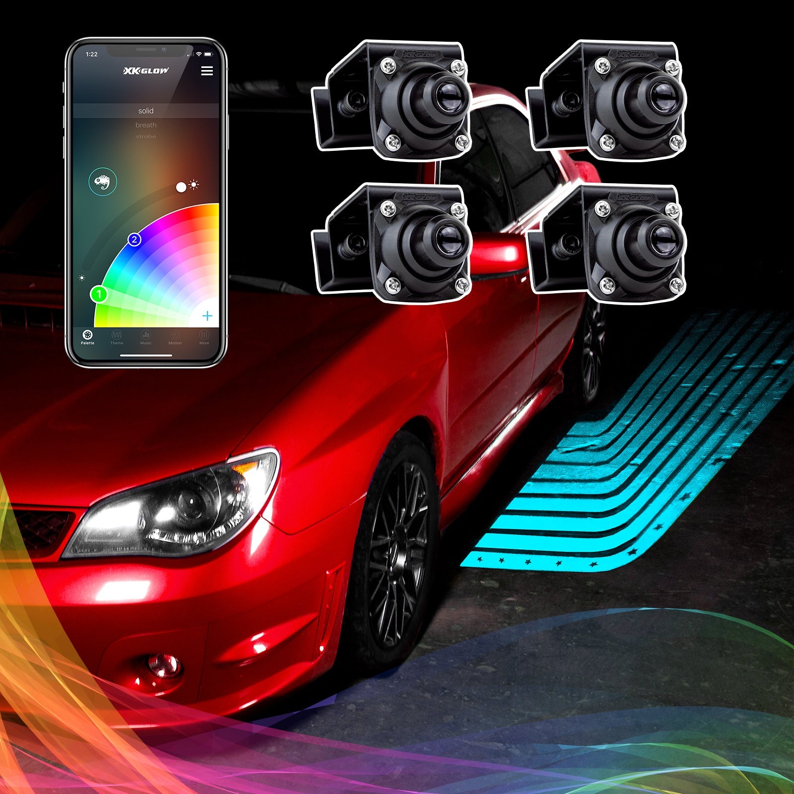 CurbFX RGB Projector Kit | XKchrome Smartphone App