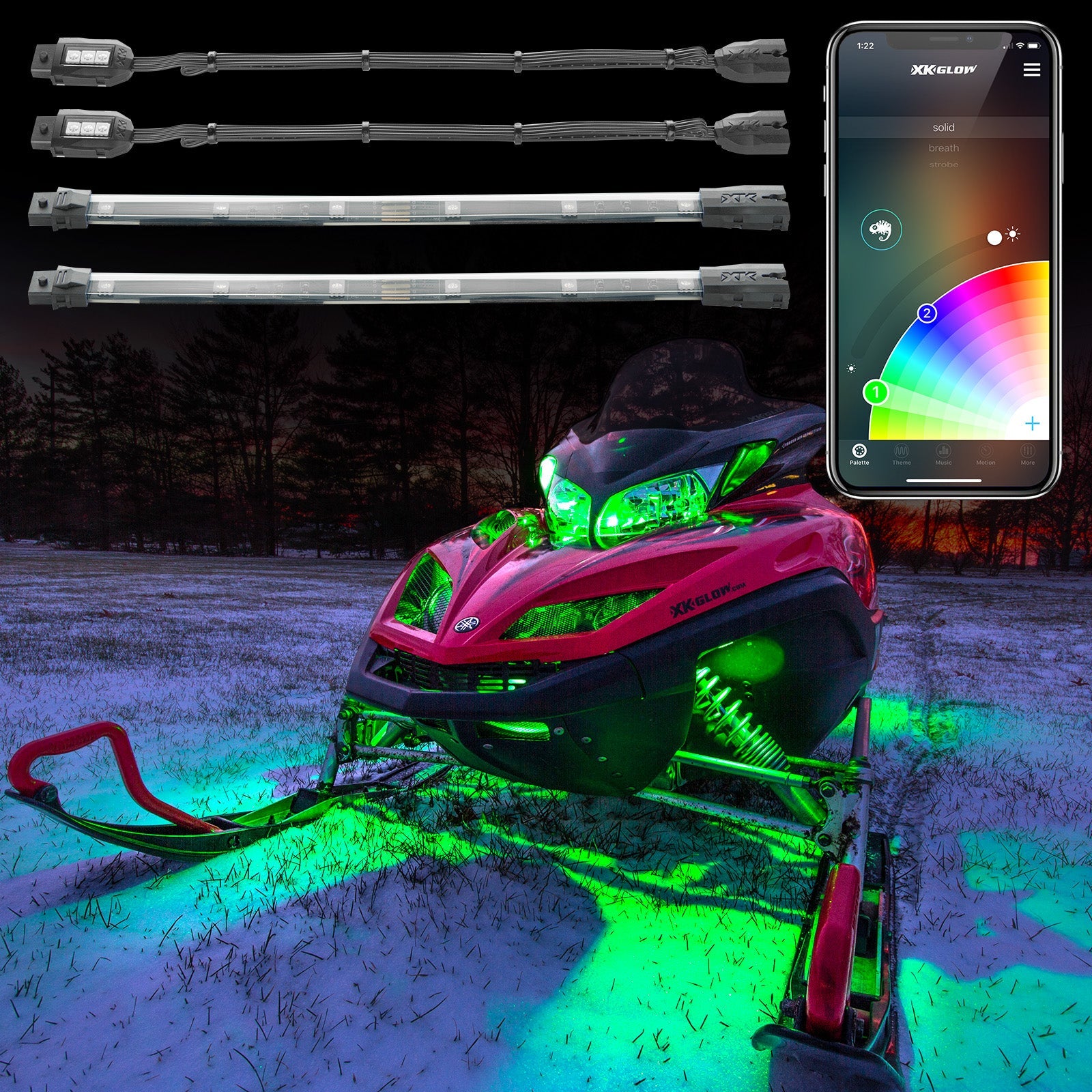 Snowmobile Underglow LED Light Kit | XKCHROME RGB Controller App