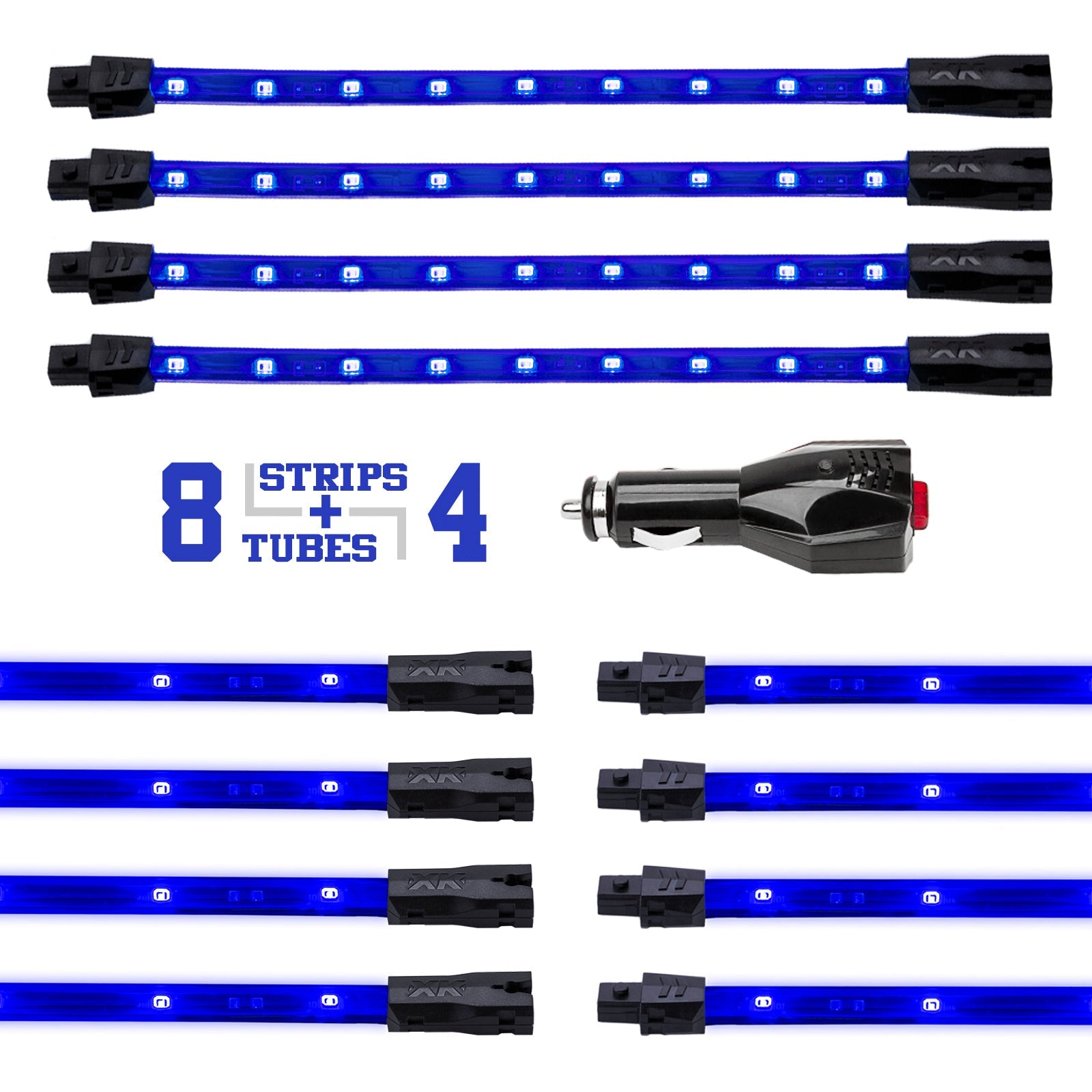 8x24" Tube + 4x8" Strip Single Color XKGLOW Underglow LED Accent Light Car/Truck Kit