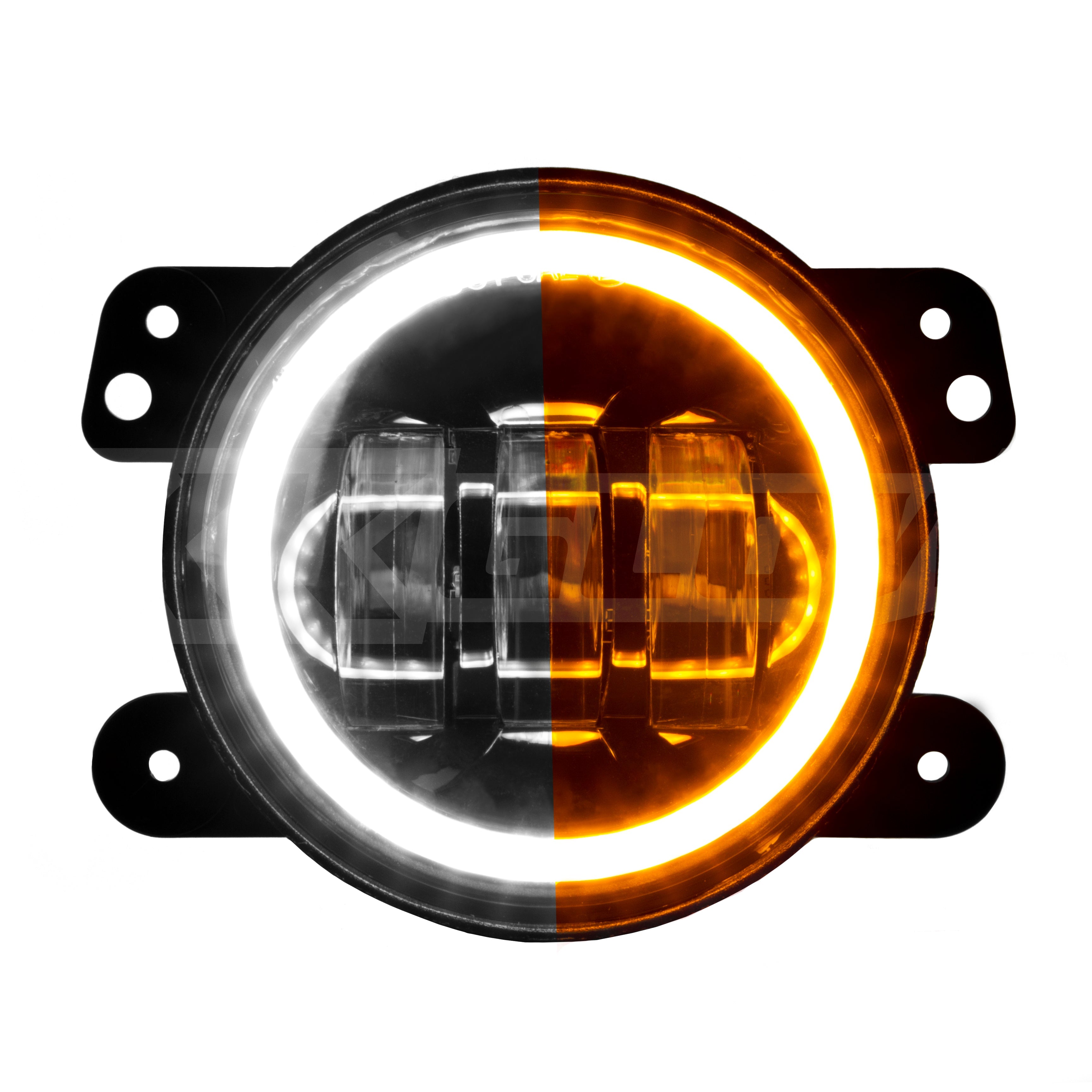 4in Fog Light JEEP 2pc Kit with Switchback Halo White DRL + Amber Turn Signal