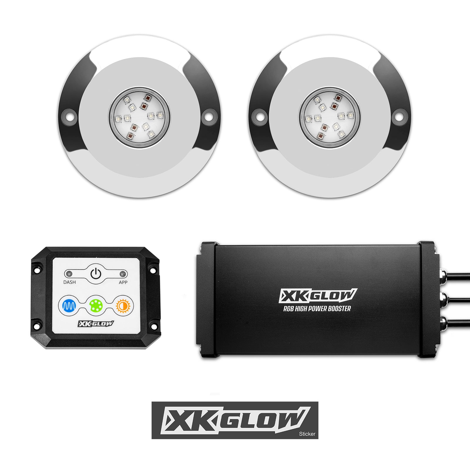 2PC 48W RGB LED UNDERWATER LIGHT KIT FOR BOAT