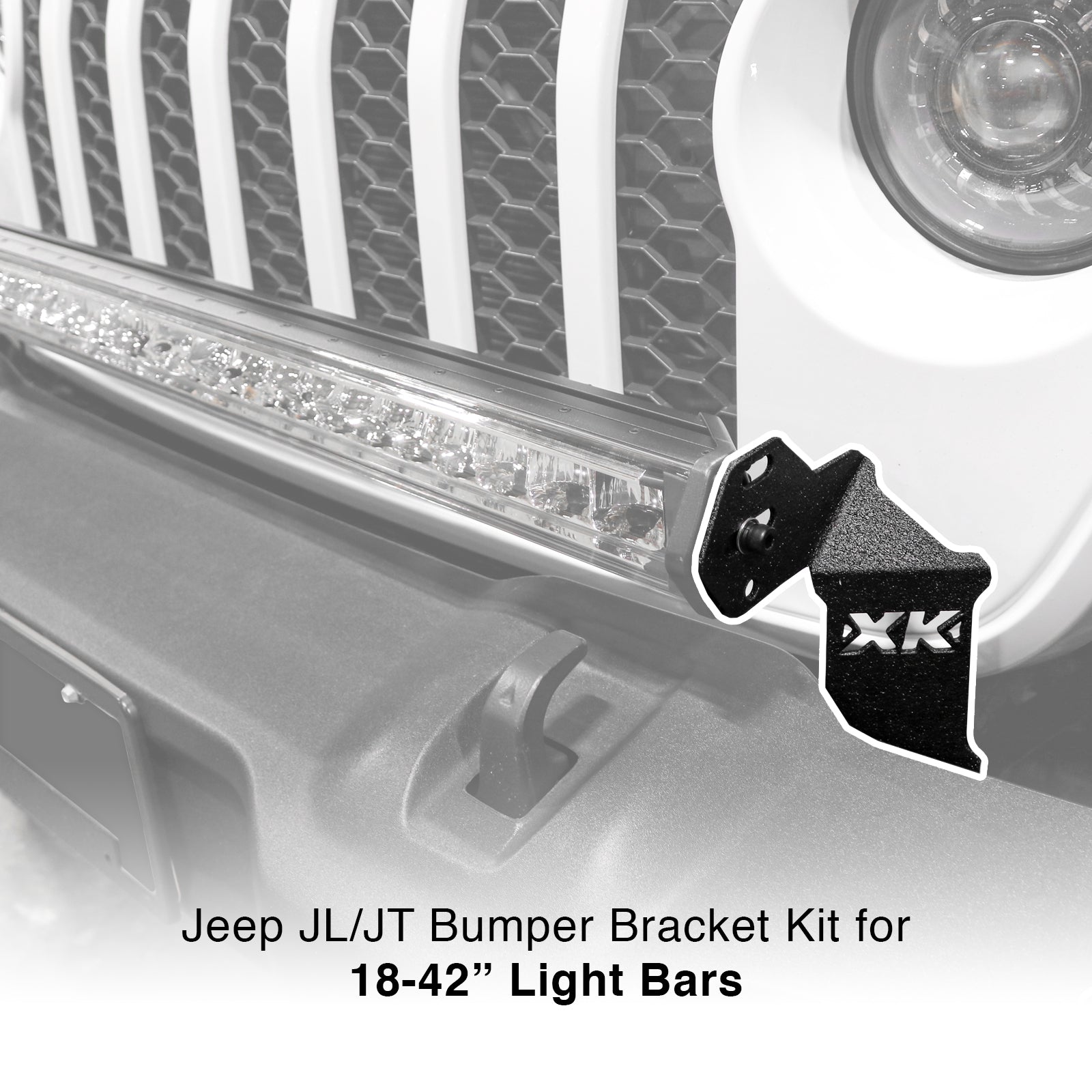 Front Bumper 18-42" Bar Bracket for Jeep JL JT