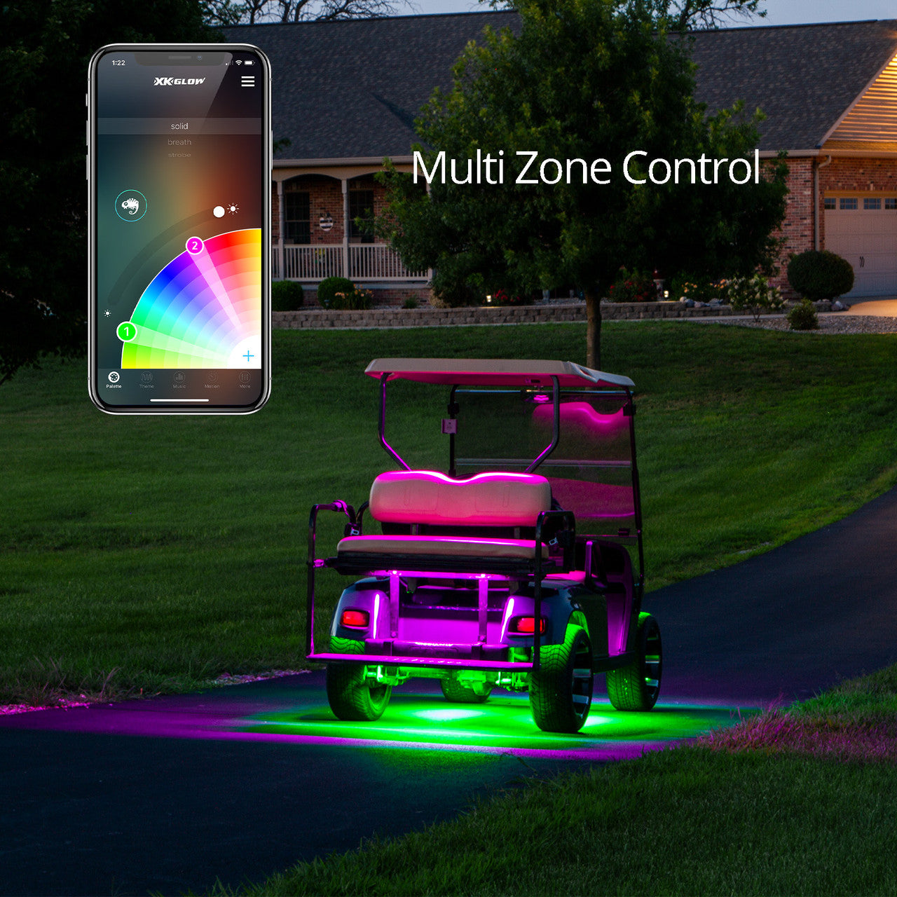 LED Golf Cart Accent Light Kits | XKchrome Smartphone App